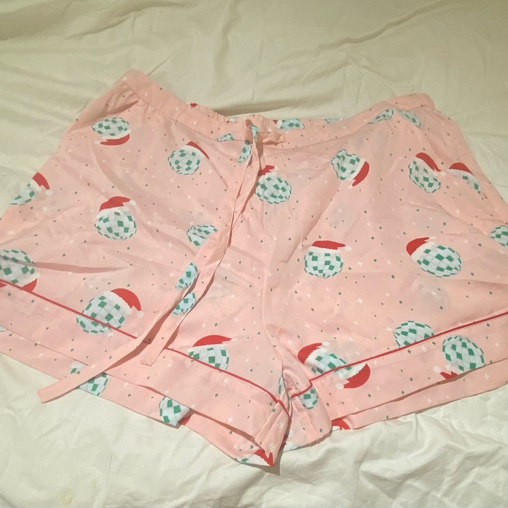 Jingles & Joy Pink Christmas Pajama Shorts -  Large